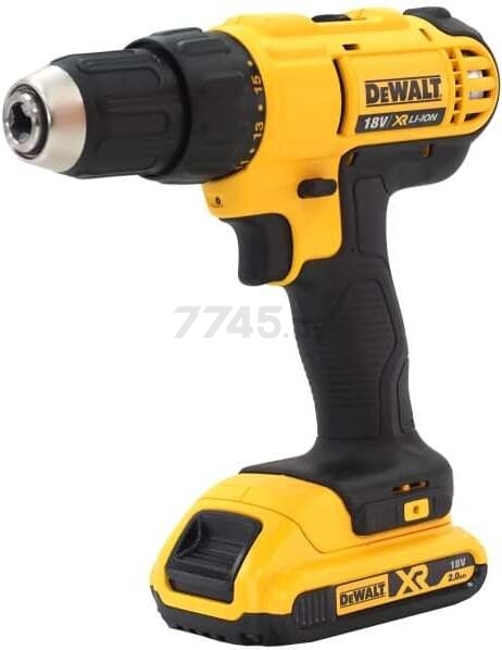 Дрель-шуруповерт аккумуляторная DEWALT XR DCD771D2 (DCD771D2-KS) - Фото 2